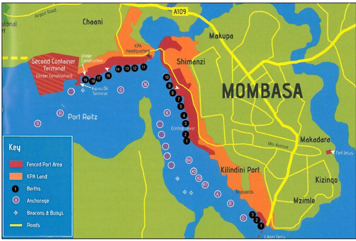 نقشہ کے mombasa کینیا