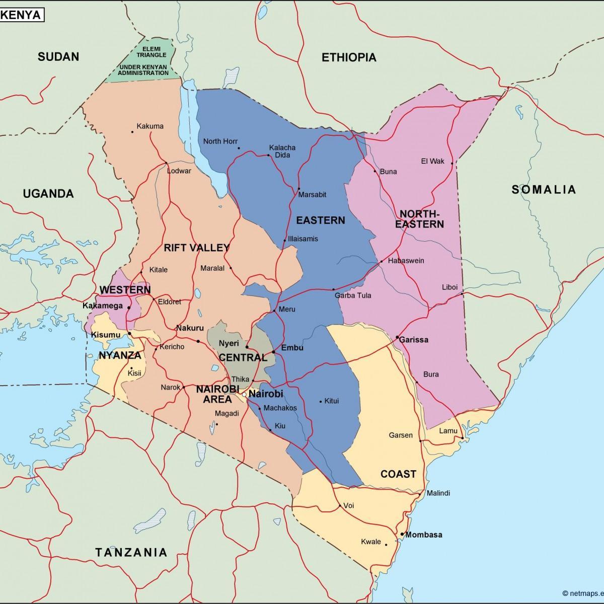 نقشہ کے سیاسی نقشہ کینیا کے