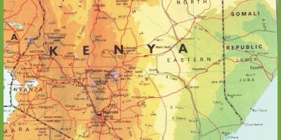 کینیا روڈ نیٹ ورک کا نقشہ
