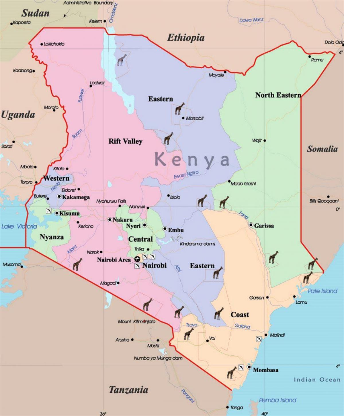 بڑے نقشے کینیا کے