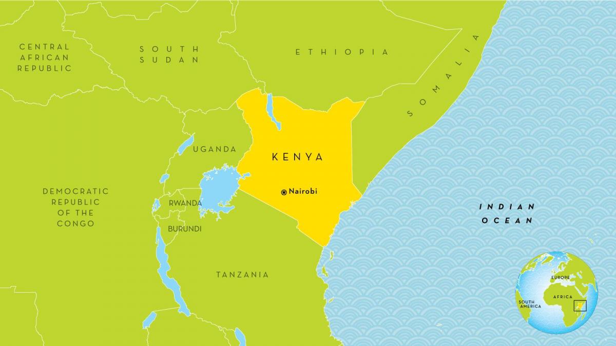 نیروبی کینیا کے نقشے پر