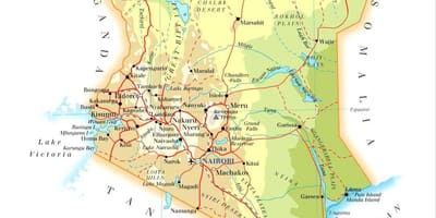 کینیا جسمانی خصوصیات کا نقشہ