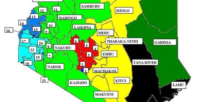نقشہ کے 47 ممالک میں کینیا 